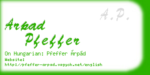 arpad pfeffer business card