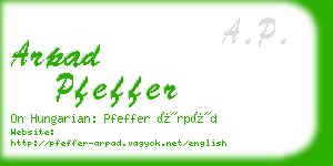 arpad pfeffer business card